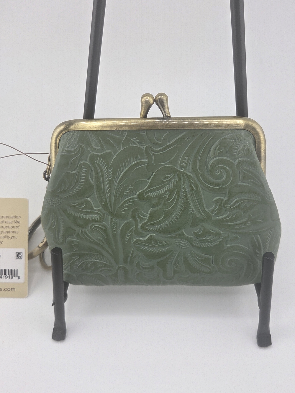 Patricia Nash Floral Embossed Leather Kiss-Lock Coin Purse